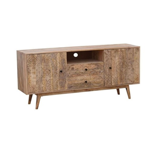 Mueble de TV DKD Home Decor Multicolor Natural Madera de mango 155 x 40 x 70 cm