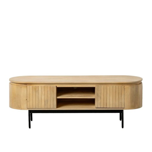 Mueble de TV MONTMARTRE 140 x 40 x 48 cm Natural Negro Madera Hierro