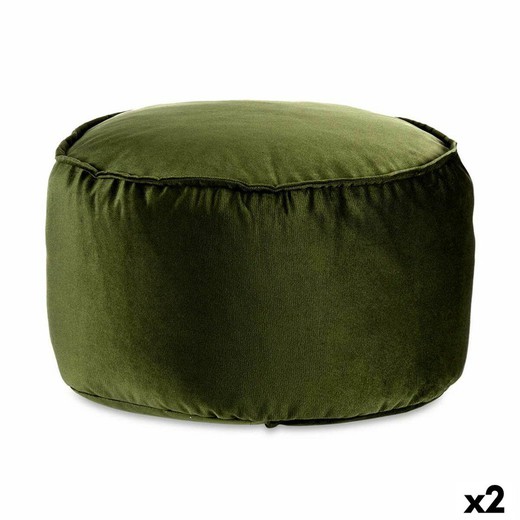 Puff Terciopelo Verde 60 x 39 x 60 cm (2 Unidades)