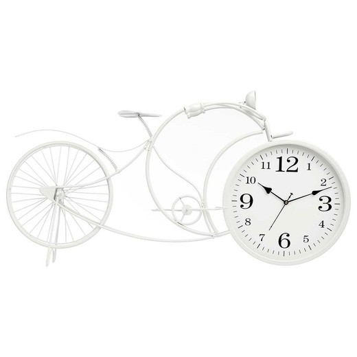 Reloj de Mesa Bicicleta Blanco Metal 95 x 50 x 12 cm