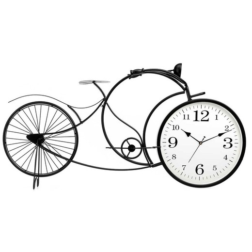 Reloj de Mesa Bicicleta Negro Metal 95 x 50 x 12 cm