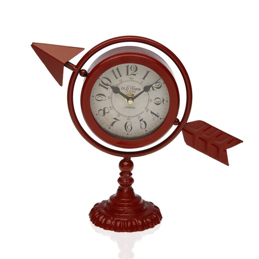 Reloj de Mesa Versa Granate Flecha completa Metal (23 x 16 x 8 cm)