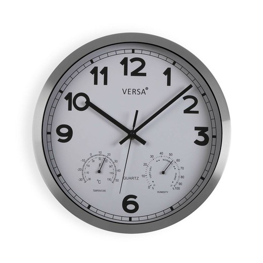 Reloj de Pared Versa Blanco Aluminio (4 x 30 x 30 cm)