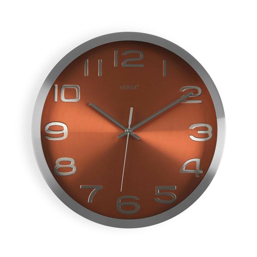 Reloj de Pared Versa Naranja Aluminio (4 x 30 x 30 cm)