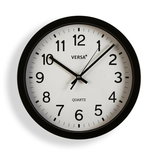 Reloj de Pared Versa Negro Plástico Cuarzo 4,3 x 30 x 30 cm