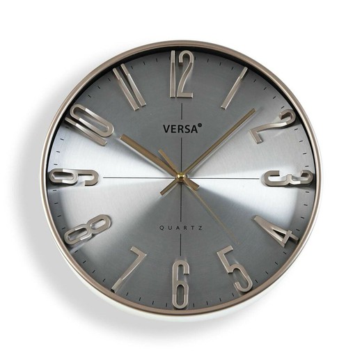 Reloj de Pared Versa Plateado Plástico Cuarzo 4,3 x 30 x 30 cm