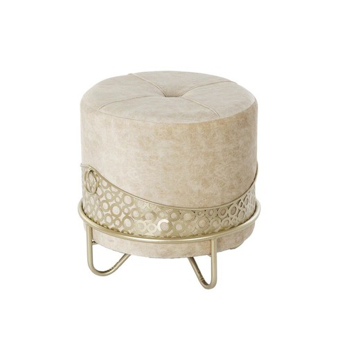 Reposapiés DKD Home Decor Beige Dorado Metal 43 x 43 x 43 cm