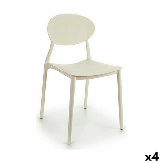 Silla de Comedor Gift Decor Blanco Plástico 41 x 81 x 49 cm (4 Unidades)