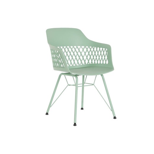 Silla de Comedor DKD Home Decor 57 x 57 x 80,5 cm Verde Metal y Polipropileno