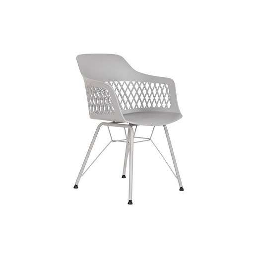 Silla de Comedor DKD Home Decor Gris claro 57 x 57 x 80,5 cm Metal y Polipropileno