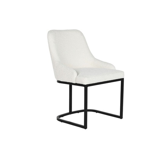 Silla de Comedor Home ESPRIT Blanco Negro 54 x 61 x 82,5 cm Metal y Poliéster