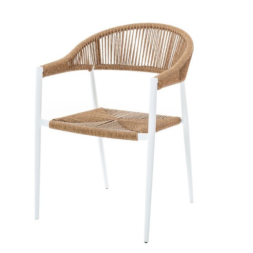 Silla de Jardín  Bigbuy home Neska Blanco ratán sintético 56 x 59,5 x 81 cm