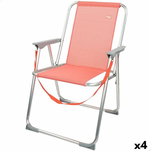 Silla Plegable Aktive Flamingo Coral 44 x 76 x 45 cm (4 Unidades)