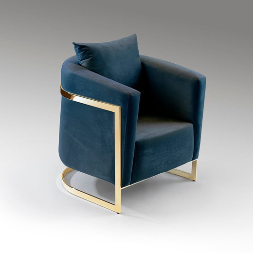 Sillon Berlin Azul Cobalto-Oro 43x55x65 cm Schuller