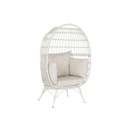 Sillón de jardín DKD Home Decor Blanco Metal ratán sintético 99 x 71 x 147 cm