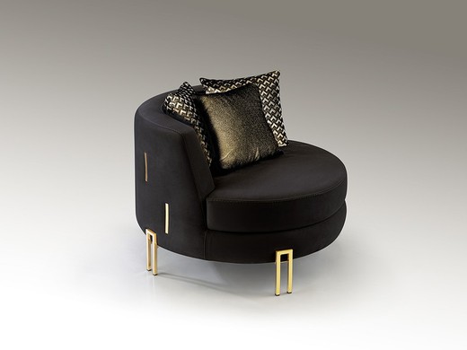 Sillon Viena 1P Negro-Oro 44x90x45cm Schuller