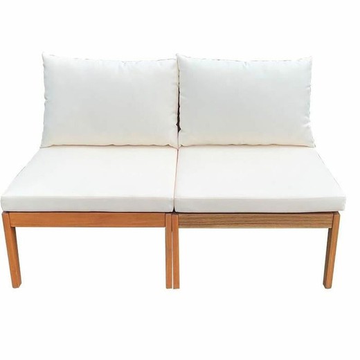 Sofá de Jardín Alma Blanco Marrón Madera de acacia 124 x 70 x 77,5 cm