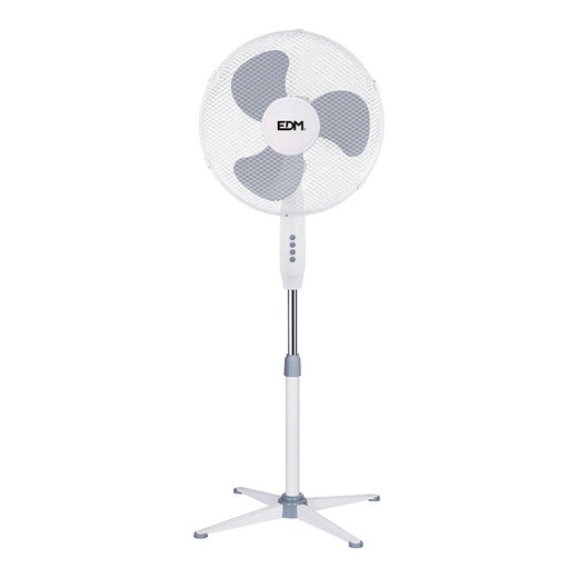 Ventilador de Pie EDM Blanco Gris 45 W