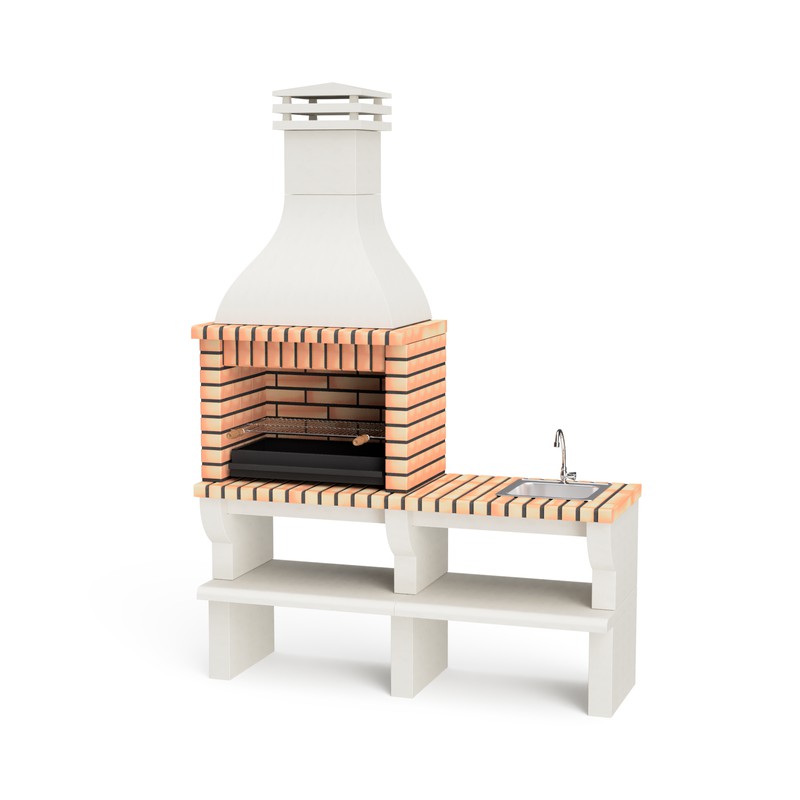 Barbacoa de obra Paellero de Ladrillo y hormigon Almenara con bancada 177 ×  70 × 120 cm Movelar Movelar — Decosola