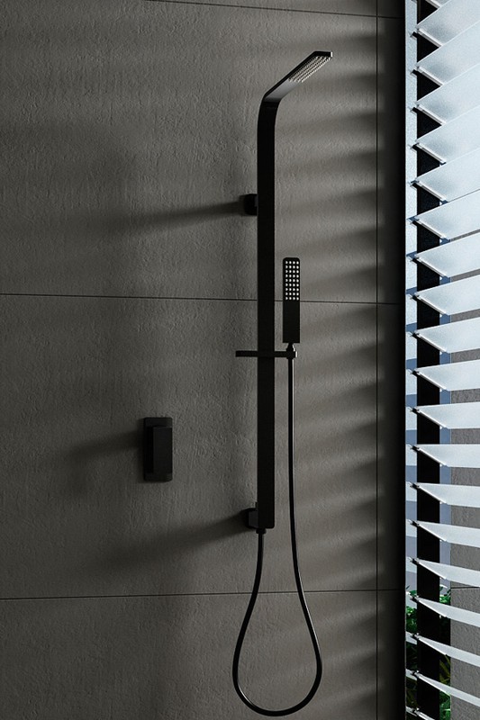 Barra de ducha termostática negro mate serie Line - Imex Products