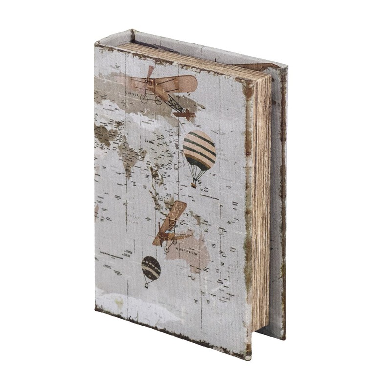 Caja libro Medidas: 13,5 cm x 2,8 cm x 9,5 cm Material: MDF Forrado de  Tela-Pintada Peso neto: 120 grs. — Decosola
