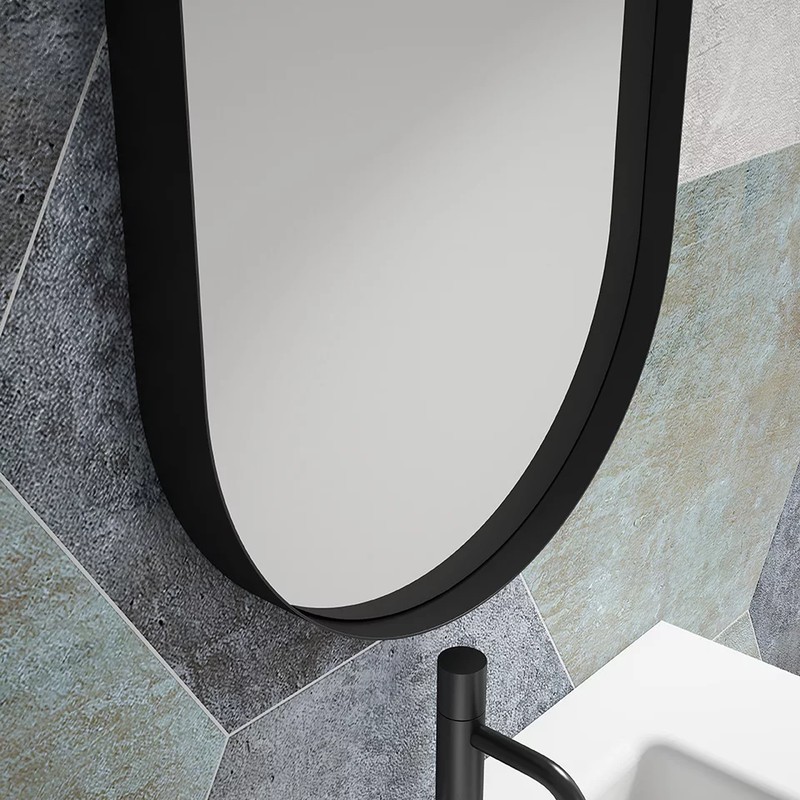Espejo Loira negro con luz 50x80 cm Visobath — Decosola