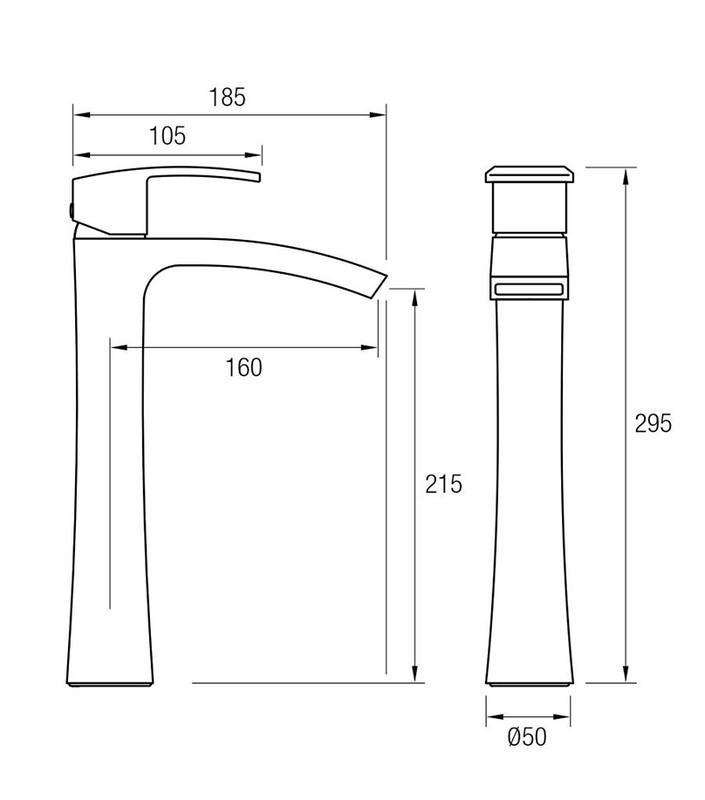 Grifo lavabo alto Sintra cromo BDS008-3 Imex — Decosola