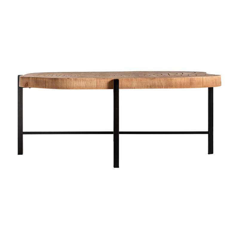 Mesa tablero madera/metal natural abeto rectangular