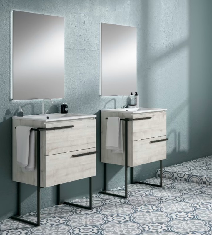 Conjunto mueble de baño Bondi con patas º2 cajones Visobath