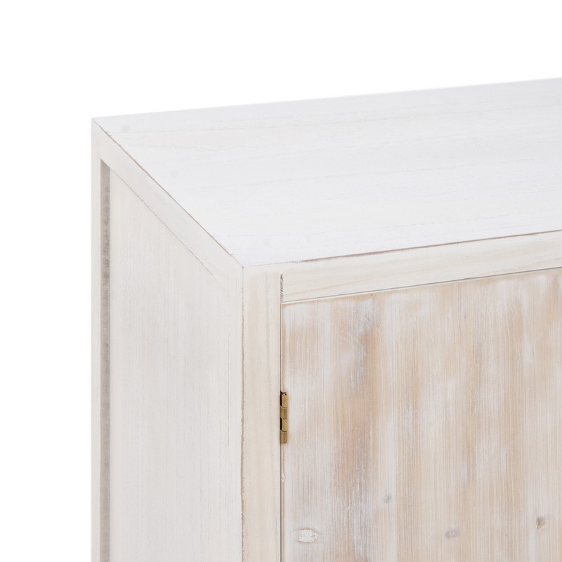 Mueble Recibidor Blanco-Natural 90 X 35 X 80 Cm Ixia — Decosola