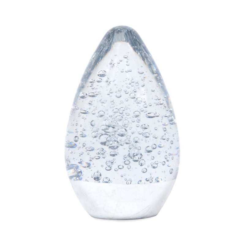 Pisapapeles Cristales Cristalvidrio tiras aguamarina Medidas: 7,5 cm x 8 cm  x 8 cm Material: Cristal, Vidrio Peso neto: 655 grs. — Decosola