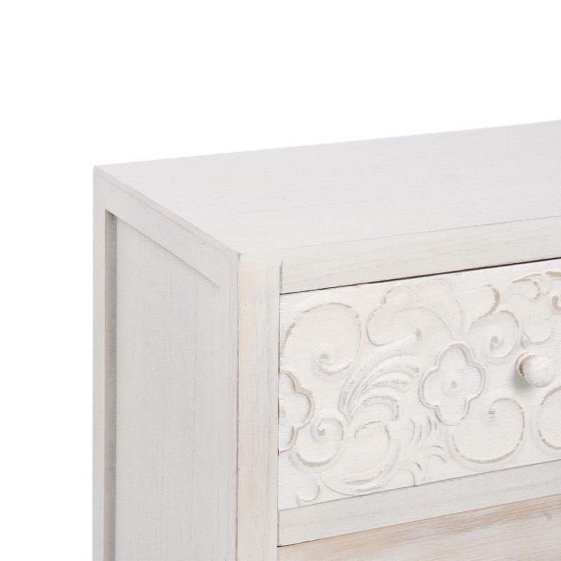 Zapatero de madera blanco/natural, 106x22x115 cm